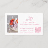 Moderne Elegante Multi Photo Collage Monogram Logo Visitekaartje (Achterkant)