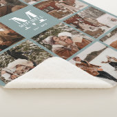 Moderne Elegante Multi Photo Collage Sage Green Sherpa Deken (3/4)