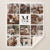 Moderne Elegante Multi Photo Collage Zwart-wit Sherpa Deken (Voorkant)