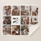 Moderne Elegante Multi Photo Collage Zwart-wit Sherpa Deken (Voorkant (horizontaal))