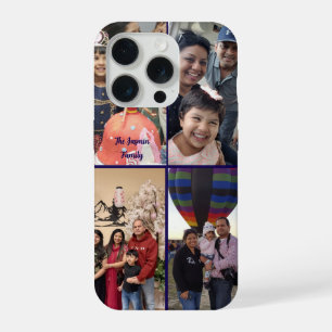 Moderne elegante multifoto familie stijlvol iPhone 15 pro case