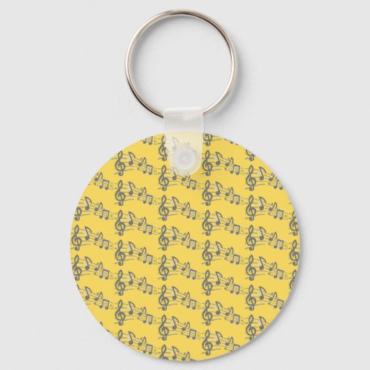 Moderne elegante Muzieknoten noemen Sjabloon Sleutelhanger (Achterkant)