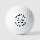 Moderne Elegante Naam Initiaal Monogram Golfballen (Voorkant)