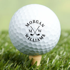 Moderne Elegante Naam Initiaal Monogram Golfballen