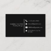 Moderne Elegante Naam Initialen Monogram Visitekaartje (Achterkant)