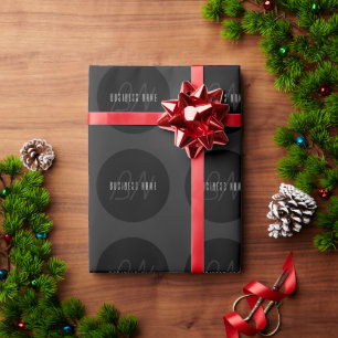 Moderne Elegante Naam & Monogram   Donkergrijs en  Cadeaupapier