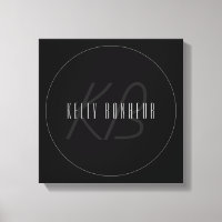 Moderne Elegante Naam & Monogram | Donkergrijs en 