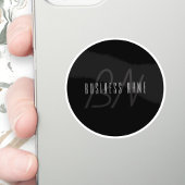 Moderne Elegante Naam & Monogram | Donkergrijs en  Sticker