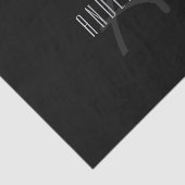 Moderne Elegante Naam & Monogram | Donkergrijs en  Tissuepapier (Detail)