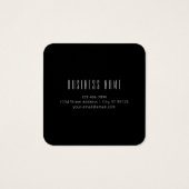 Moderne Elegante Naam & Monogram | Donkergrijs en  Vierkante Visitekaartjes (Achterkant)