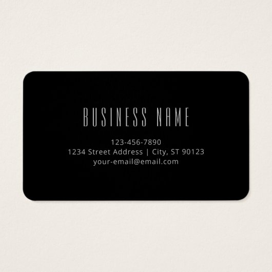 Moderne Elegante Naam & Monogram | Donkergrijs en Visitekaartje (Achterkant)