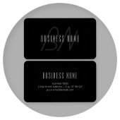 Moderne Elegante Naam & Monogram | Donkergrijs en  Visitekaartje
