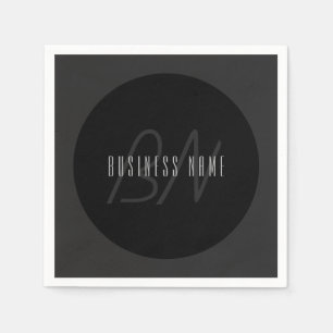 Moderne Elegante Naam & Monogram Donkergrijs & Z Servet