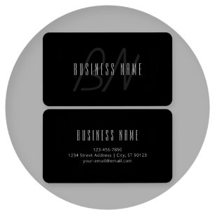 Moderne Elegante Naam & Monogram   Donkergrijs & Z Visitekaartje