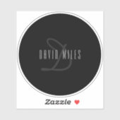 Moderne Elegante Naam & Monogram | Transparant Sticker (Vel)