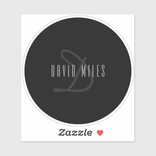 Moderne Elegante Naam & Monogram | Transparant Sticker (Vel)