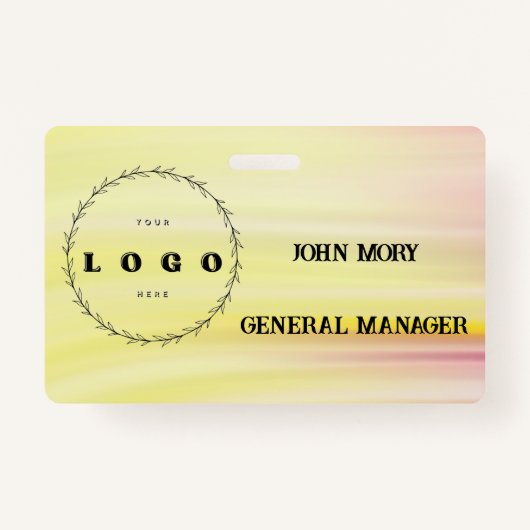 Moderne Elegante Naam Naam Titel Werknemer Badge (Voorkant)