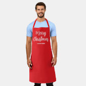 Moderne Elegante Naam Sjabloon Grote Vrolijke Kers Schort (Gedragen)