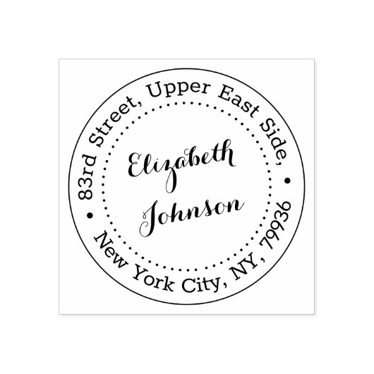 Moderne Elegante Naam Terugkeeradres Gepersonalise Rubberstempel (Afrduk)