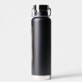 Moderne elegante naam zwart-wit en goud waterfles (Achterkant)