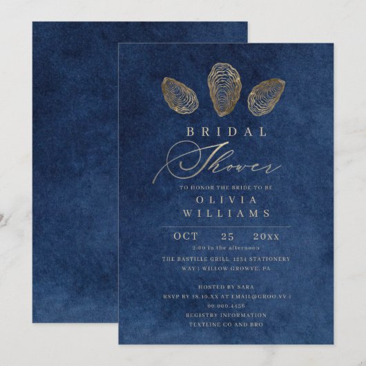 Moderne & Elegante Naamse Bruidsborrel Kaart (Voorkant / Achterkant)