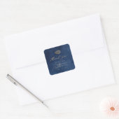 Moderne & Elegante Naamse Bruidsdouche Vierkante Sticker (Envelop)