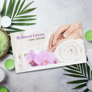 Moderne Elegante Nail Artist Nail Salon Manicurist Visitekaartje