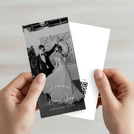 Moderne Elegante Namen Oude Geld Huwelijksfoto Save The Date
