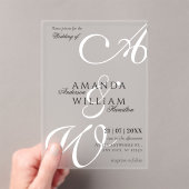 Moderne Elegante Namen Script Bruiloft Acryl Uitnodigingen (Insitu (Draagbaar))