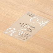 Moderne Elegante Namen Script Bruiloft Acryl Uitnodigingen (Laagn)