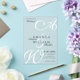 Moderne Elegante Namen Script Bruiloft Acryl Uitnodigingen