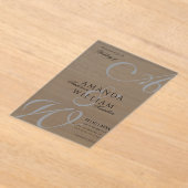 Moderne Elegante Namen Script Foto Bruiloft Acryl Uitnodigingen (Laagn)
