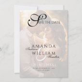 Moderne Elegante Namen Script Foto Bruiloft Save The Date (Voorkant)