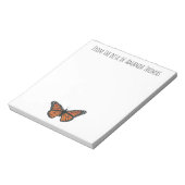 Moderne, elegante Natuur eenvoudige monoboogvlinde Notitieblok (Linkerzijde)