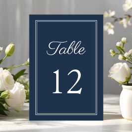 Moderne Elegante Navy Blauwe Trouw Kaart