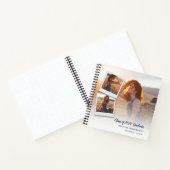 Moderne Elegante Navy Script Foto Afstudeer Gast Notitieboek (Binnen)