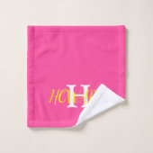 Moderne Elegante Neon Hot Roze Gele Bruiloft Bad Handdoek (Wasdoekje)