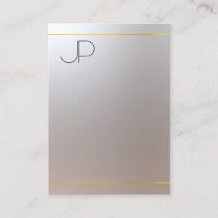 Moderne Elegante Nep Goud Zilveren Monogram Visitekaartje