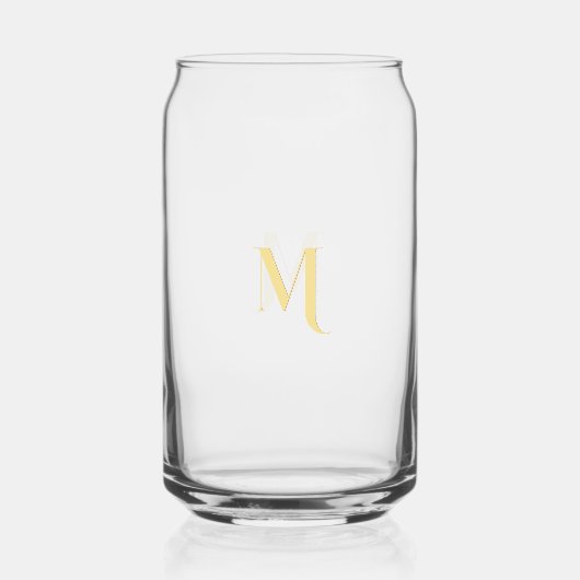 Moderne Elegante Nep Gouden Initiaal Letters Chic Blikvorm Glas (Voorkant)
