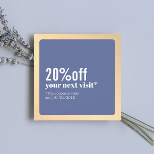 Moderne Elegante Nepgoud Blauwe Coupon