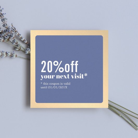 Moderne Elegante Nepgoud Blauwe Coupon