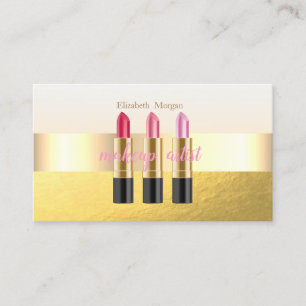 Moderne Elegante Nepgoud, Lippenstift, Visagist Visitekaartje