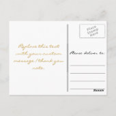 Moderne Elegante Nepgouden Script Grijs Dank Je Briefkaart (Achterkant)