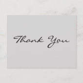 Moderne Elegante Nepgouden Script Grijs Dank Je Briefkaart (Voorkant)