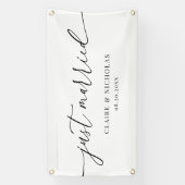 Moderne Elegante Net Getrouwd Trouwauto Banner (Verticaal)