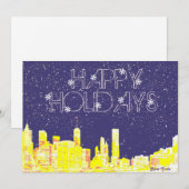 Moderne Elegante New York City Skyline Feestdagenkaart (Voorkant / Achterkant)