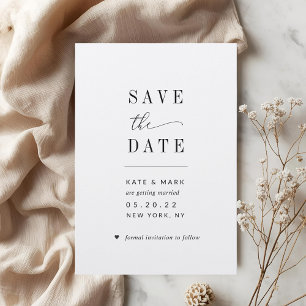 Moderne Elegante Niet-Fotografische Huwelijkskaart Save The Date