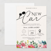 Moderne Elegante Nieuwe Auto Aankoop Feest Kaart (Voorkant / Achterkant)