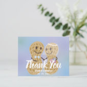 Moderne elegante noten over elkaars touwtrekken bedankkaart (Staand voorkant)