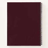 Moderne Elegante Notities Gepersonaliseerd Bordeau Notitieboek (Achterkant)